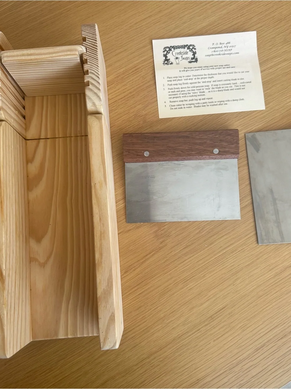 Creekside Soaf Loaves Cutter Wooden 2 Metal Saw Guide Box for Soap Loaves